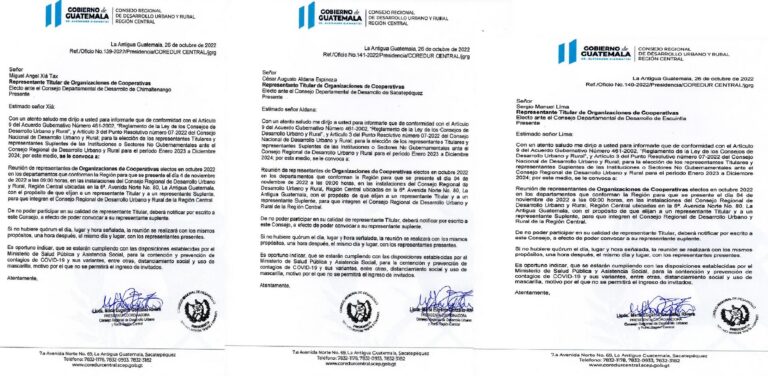 COREDUR Región Central CONVOCA a las Organizaciones de Cooperativas.